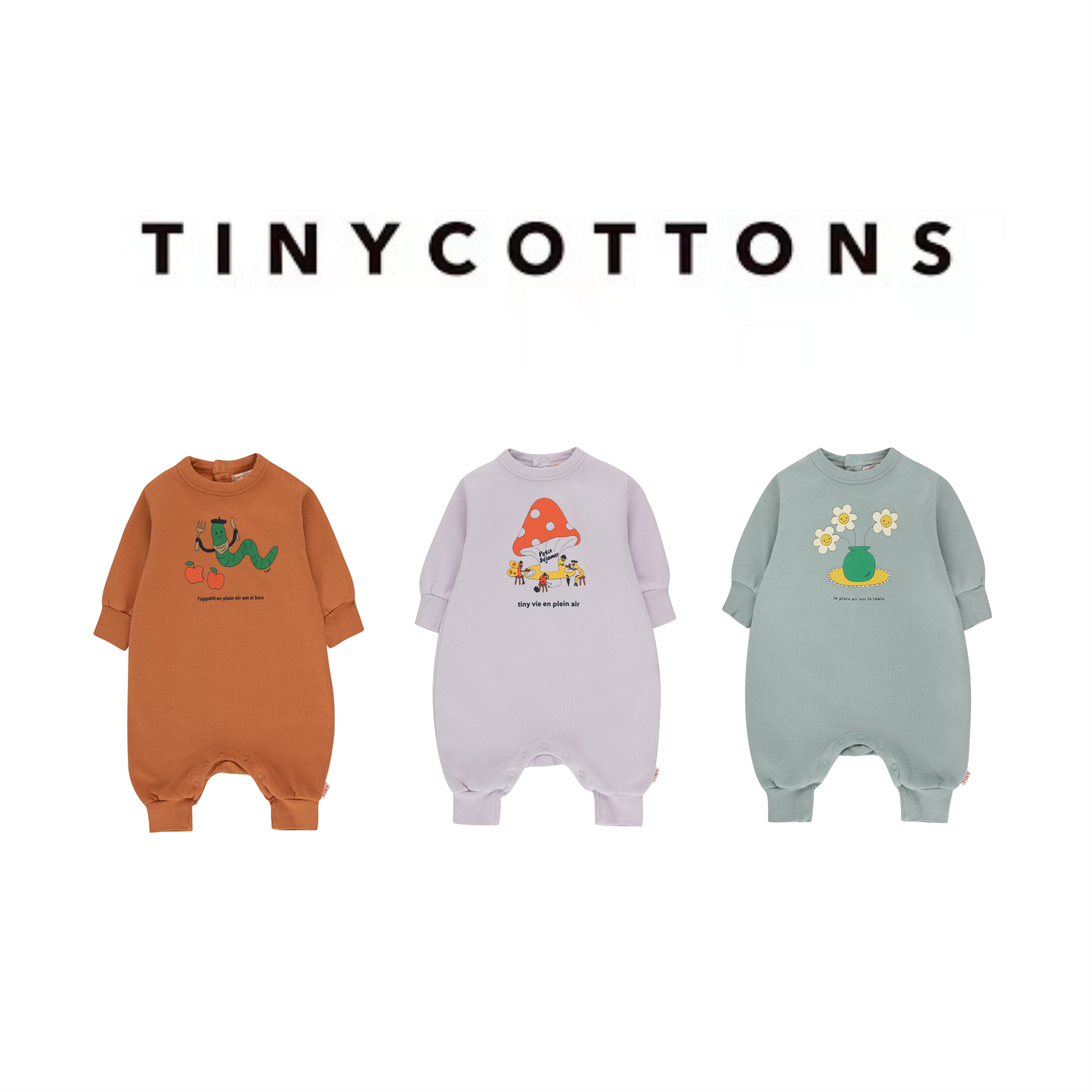 现货 tinycottons 22aw秋冬新款宝宝时髦亲肤舒适长袖连体衣-封面