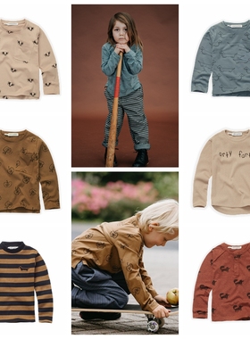 现货 西班牙 sproet sprout 21aw 21秋冬儿童卡通可爱印花长袖T恤