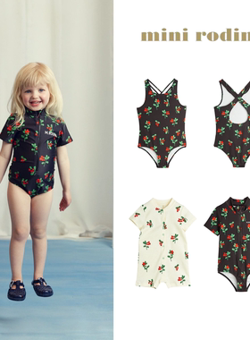 现货 MINI RODINI 25SS春夏新款儿童可爱甜美碎花连体泳衣