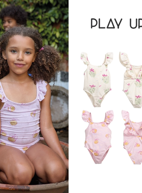 现货 葡萄牙 Play up 25ss春夏新款儿童舒适清新甜美花边泳衣