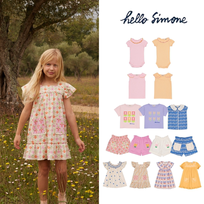 现货 法国 Hello Simone 25ss 春夏法式甜美花边T恤短裤连衣裙