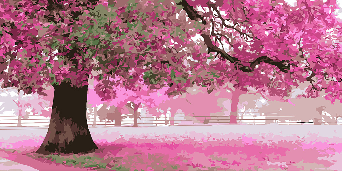 数字油画diy  浪漫初恋风景手工减压丙烯填充手绘装饰画 爱情初萌