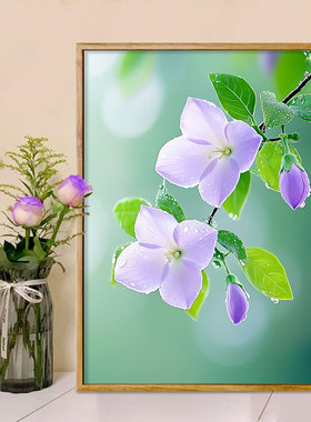 紫色栀子花 数字油画diy高级感治愈解压手工画涂鸦填色摆件装饰画