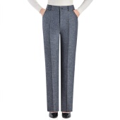 裤 女西裤 女中年春秋 子高腰妈妈裤 中年西装 秋冬中老年女裤 直筒灰裤