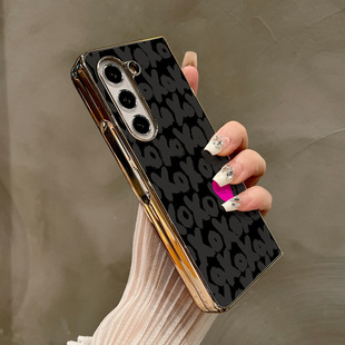 3手机壳折叠屏保护套新款 热瓜适用于三星GalaxyZFold7 高档气质电镀金边高级感全包防摔套xoxo粉色爱心