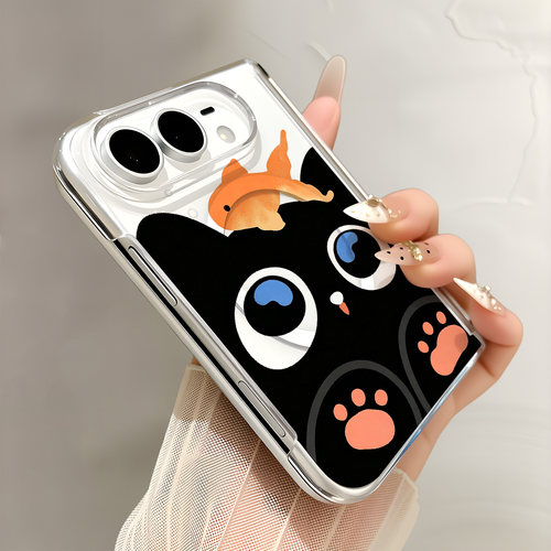 热瓜适用于苹果iPhone18Fold手机壳折叠屏保护套新款中轴/内置无线磁吸圈UV透明壳高档全包防摔小猫鱼缸金鱼