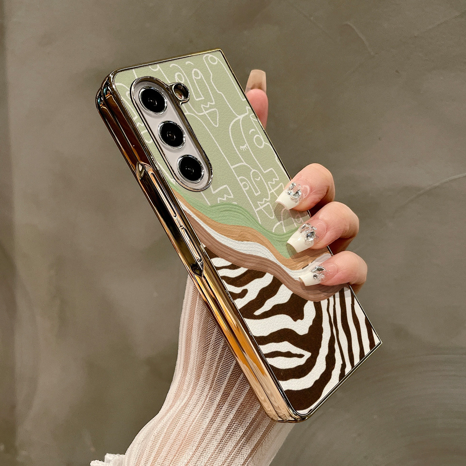 热瓜适用于三星GalaxyZFold7/6/5/4/3手机壳折叠屏保护套新款高档气质电镀金边全包防摔套高级感创意色彩涂鸦