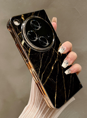 热瓜适用OPPOFindN6/N5手机壳折叠屏保护套电镀气质金色裂缝金边新款气质findn3/n2高档折叠壳奢华新款全包套