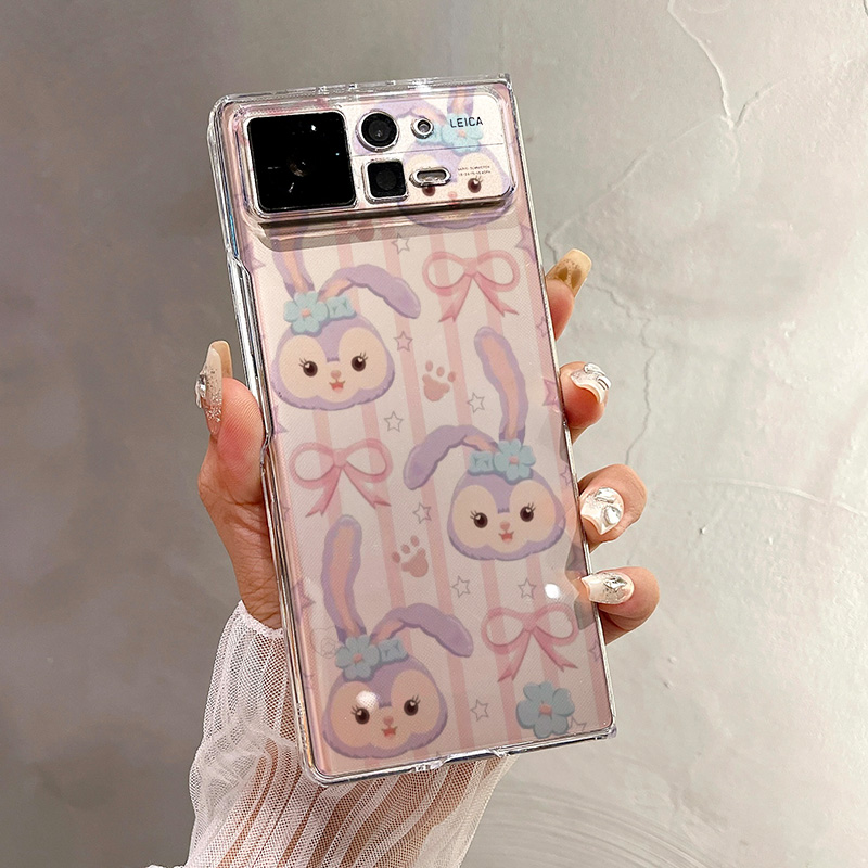 热瓜适用小米MIXFold4手机壳折叠屏保护套uv透明可爱粉色小兔子新款气质mixfold3高档翻盖视窗mixfold2全包套