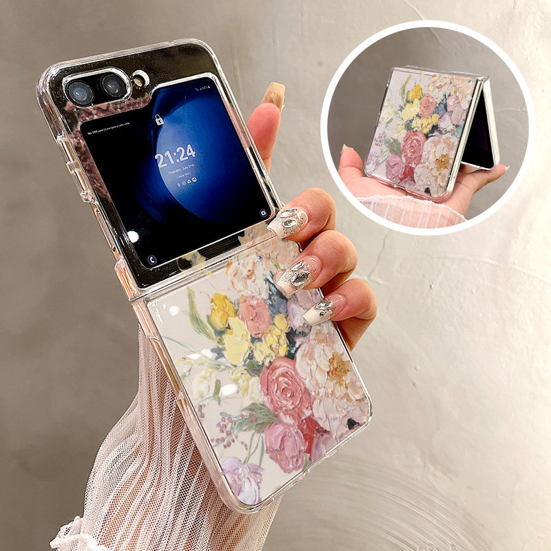热瓜适用于三星GalaxyZFlip7/6/5/4/3手机壳折叠屏保护套UV透明壳涂鸦浮雕感鲜花朵新款气质高档简视窗全包套,3C数码配件,手机保护套/壳,淘宝优惠券,粉丝福利购,淘宝优惠卷