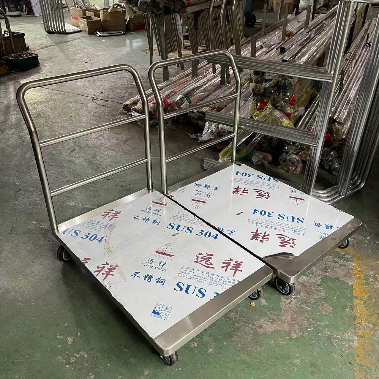 侨昱304不锈钢搬运车轻便静音