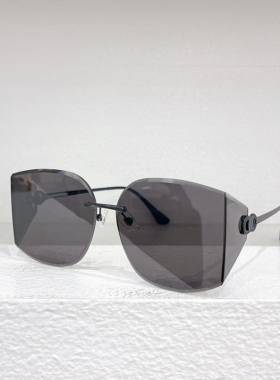 男款金属无框太阳眼镜108YS时尚挡风片遮阳墨镜女防紫外线粉黑茶