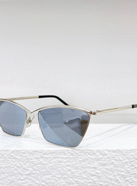 模特明星同款太阳眼镜女士SL637金属方框遮阳墨镜男士黑炫彩银黄