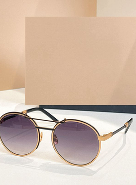 圆形复古风遮阳墨镜男女通用双梁