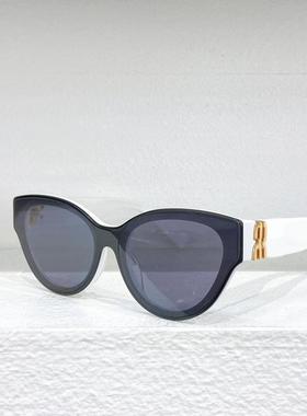 新款猫眼板材太阳眼镜女104AV时尚个性遮阳墨镜男防紫外线黑白粉