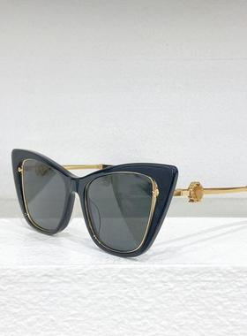 新款板材猫眼大框太阳眼镜女033M圆脸显瘦遮阳墨镜男防紫外线黑红