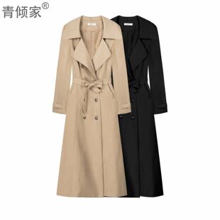 风衣西装 青倾家 外套 显瘦气质双排扣中长款 新款 巴黎夜语 秋季