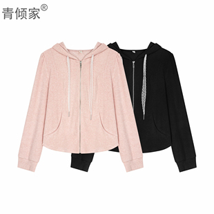 青倾家【心动记号】早春连帽卫衣阔腿裤小个子运动休闲时尚两件套