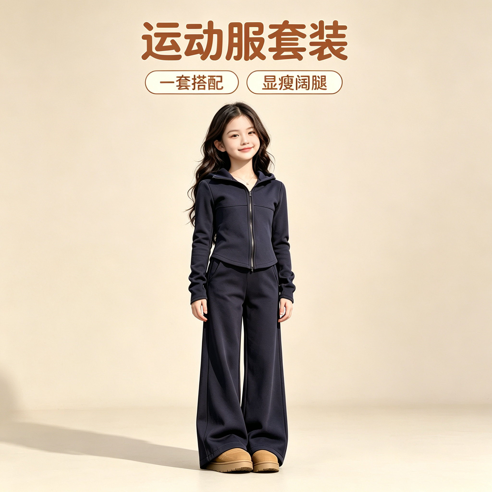 巨好看女童秋装套装2026新款青少年女孩运动衣服春秋季大童女装潮