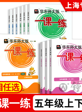 2026华东师大版一课一练五年级上册下册语文数学英语N版增强版5年级华师大一课一练上海沪教版一课一练小学教材教辅