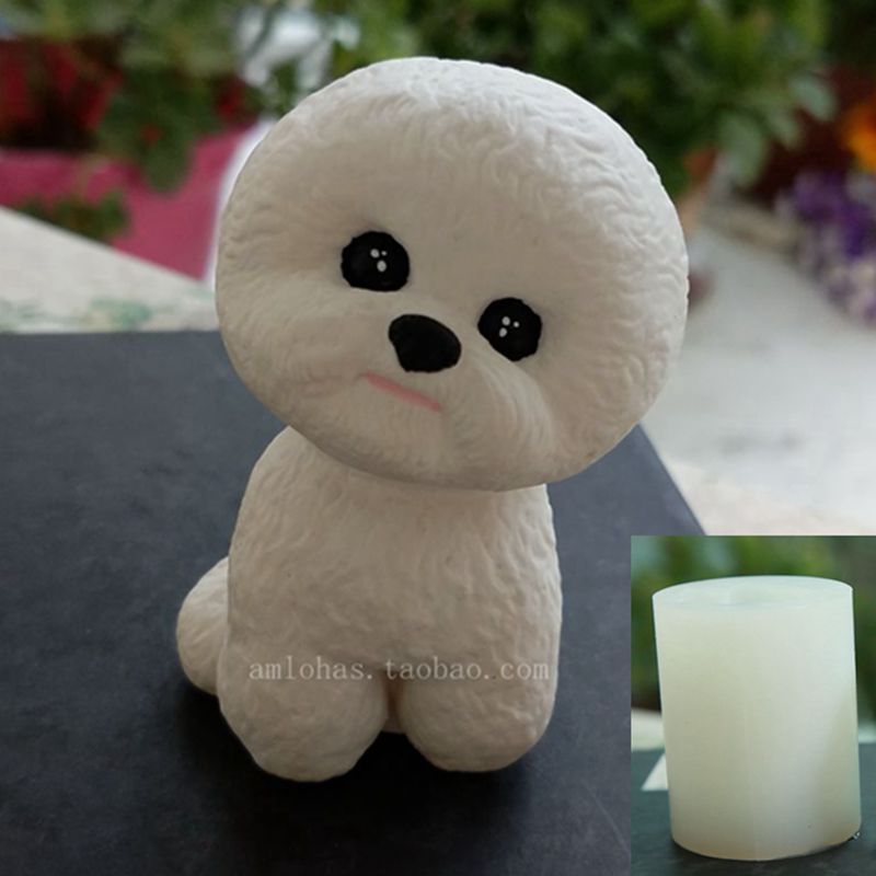 比熊宠物狗萌犬3D巧克力硅胶模具