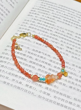 天然南红玛瑙手链女绿松石手工配珠葫芦手串转运国风秀气手饰配饰