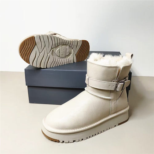 冬季女鞋皮带扣厚底雪地靴