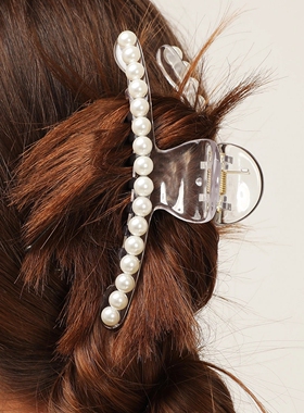 美国代购Storets 2020新款Pearl Embellished Hair Claw珍珠发夹