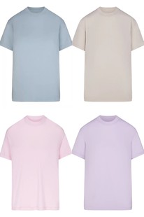 美国代购SKIMS 卡戴珊Boyfriend男友风夏日马卡龙色圆领短袖T恤