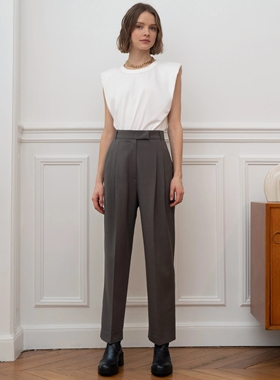PIXIE MARKET代购JAIME GREY TROUSERS纯色西装裤阔腿裤jennie款