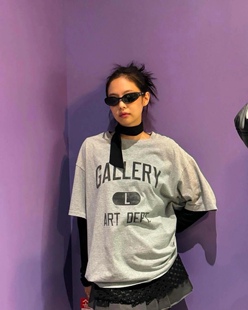 珍妮Jennie同款 美国代购 GALLERY DEPT T恤 高街logo印花套头短袖