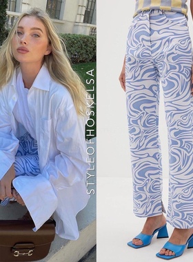 美国代购source unknown 21夏 波浪纹微喇叭高腰牛仔裤elsa hosk