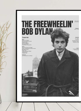 鲍勃迪伦装饰画客厅墙画酒吧咖啡厅壁画BobDylan摇滚音乐海报挂画