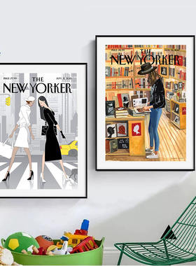 纽约客杂志The New Yorker装饰画从第九大道看世界复古美式挂画