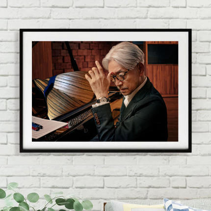 坂本龙一挂画音乐家钢琴艺术学校客厅装饰画黑白名人周边海报壁画