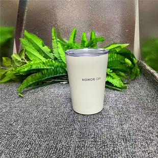 荣耀礼品咖啡水杯办公室食用级不锈钢小巧带吸管保温隔热杯子便携