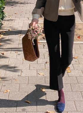 现货！韩版女装韩版显瘦直通韩版加绒休闲西装裤休闲裤 L9363