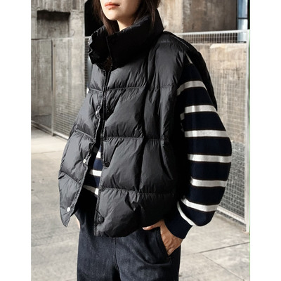 LSD复古格子羽绒马甲宽松保暖