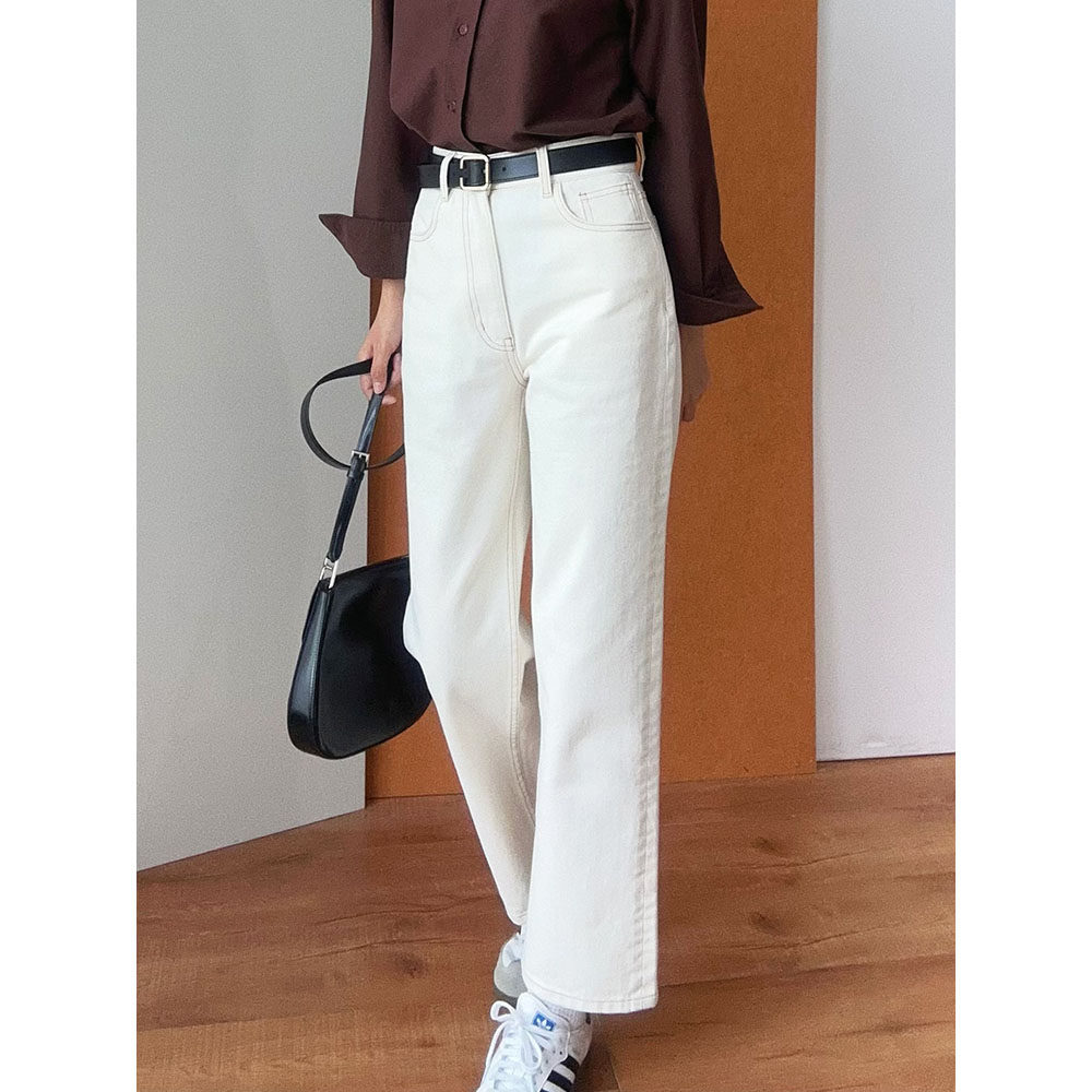 LSD设计小个子九分高腰牛仔裤