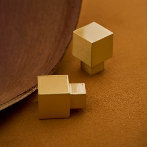 屿铜高级黄铜方形柜门拉手