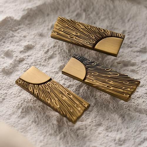 屿铜创意法式中古黄铜柜门拉手