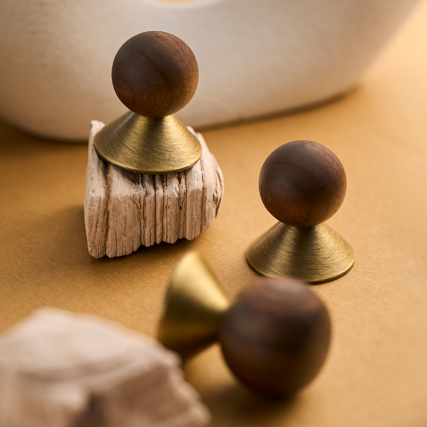 法式复古单孔实木黄铜柜门拉手