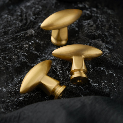 屿铜黄铜拉手衣柜门单孔创意把手