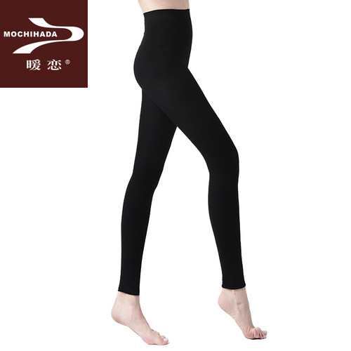 WB74拉毛薄款九分裤袜女士保暖