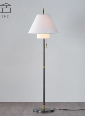 【现货】全铜美式简约别墅落地灯民宿酒店客厅卧室书房设计师立灯