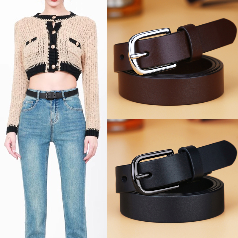 YRXJ女士头层牛皮皮带休闲百搭潮