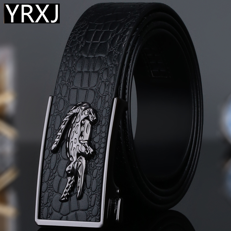 YRXJ男士头层牛皮皮带休闲自动扣