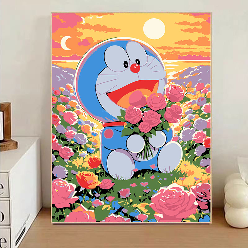 卡通哆啦A梦DIY数字油画