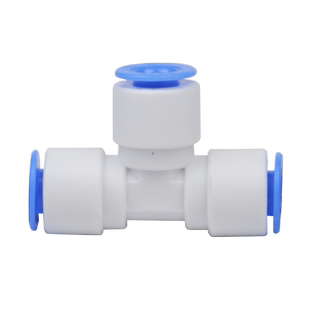 净水器纯水机2分3分快接三通接头PE管连接管配件外牙硬插快速接头