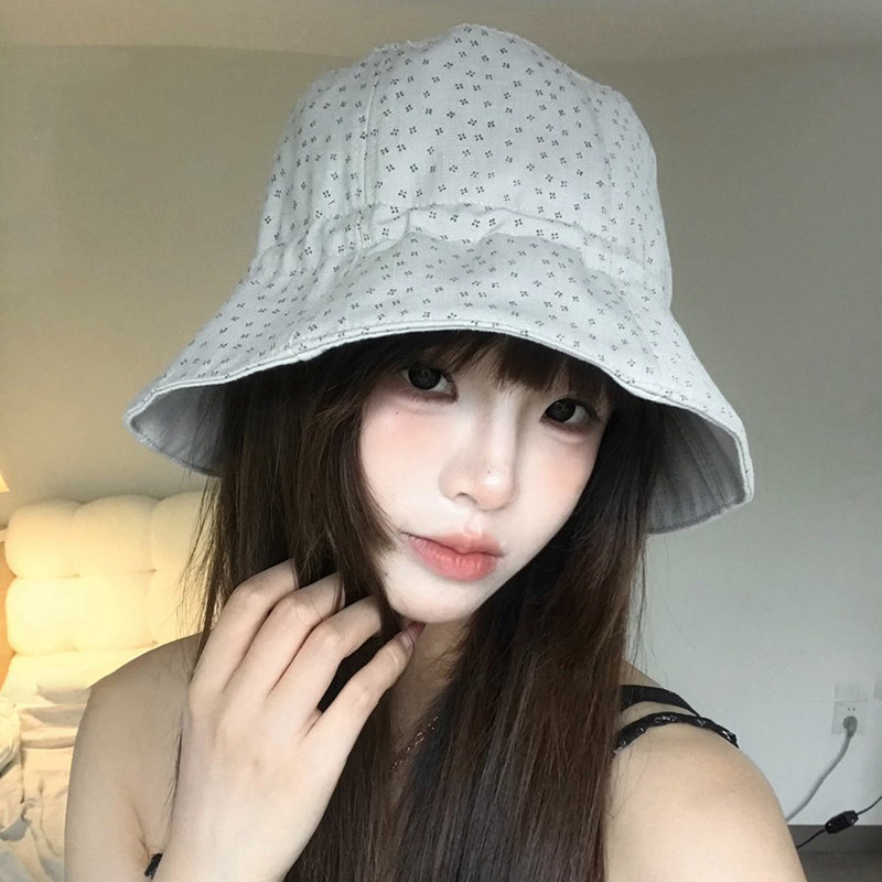 韩系碎花大檐防晒显脸小渔夫帽